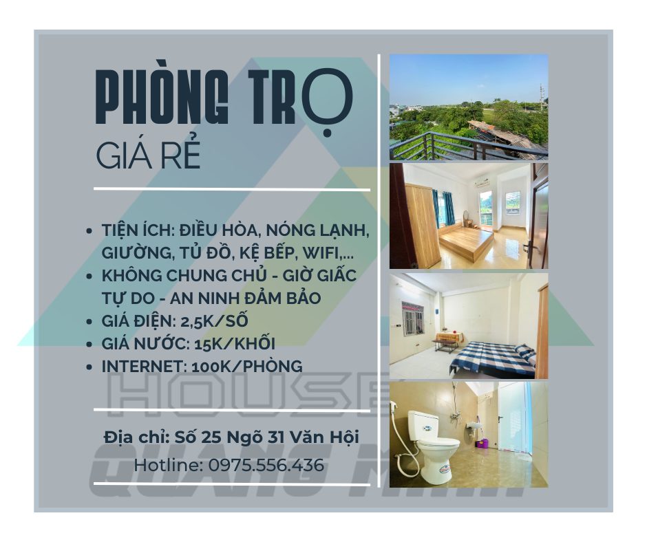 Phòng trọ sinh viên khu vực HVTC – Thụy Phương