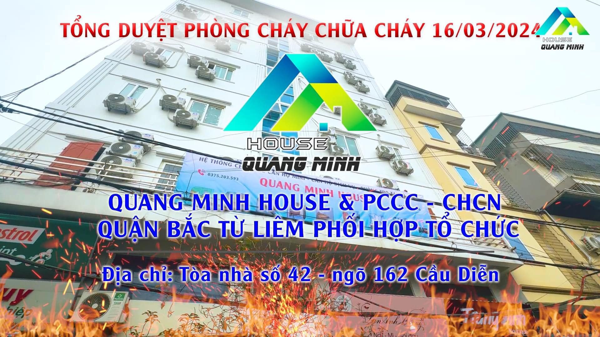 PCCC-CHCN Quận Bắc Từ Liêm Diễn Tập PCCC Tại Hệ Thống Quang Minh House Ngày 16/3/2024